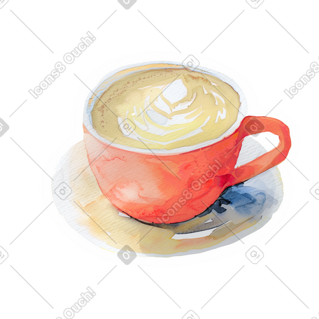 latte coffee mug PNG, SVG