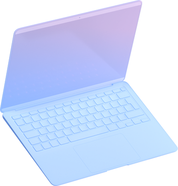 Transparenter laptop mit pastellfarbverlauf PNG, SVG