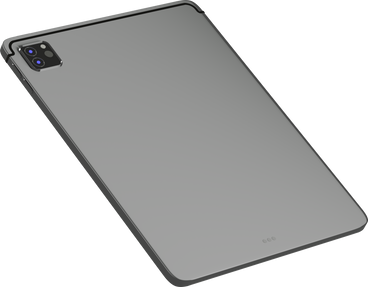 rear view of grey tablet PNG, SVG