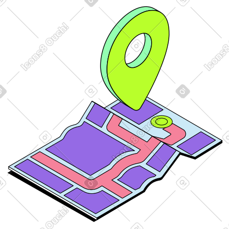 Map with marked location PNG, SVG