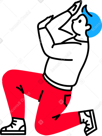man on one knee Illustration in PNG, SVG