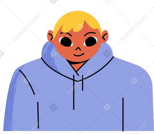guy in a sweatshirt at an online meeting Illustration in PNG, SVG