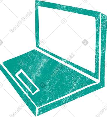 Green open laptop PNG, SVG