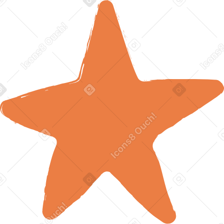 orange star PNG, SVG