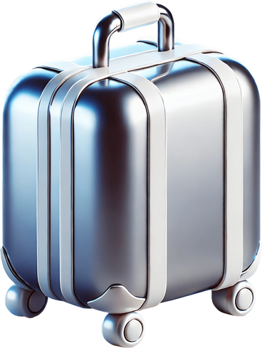 Silver luggage PNG, SVG