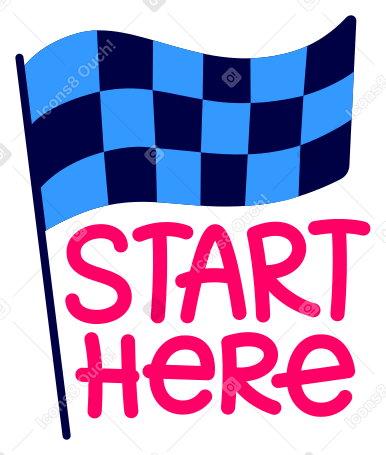 Sticker Start Here のpngとsvgでのイラスト