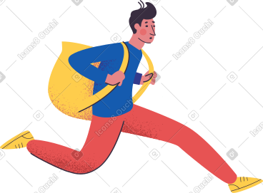 Man with backpack PNG, SVG