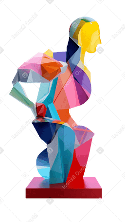 3D abstract silhouette of human PNG, SVG