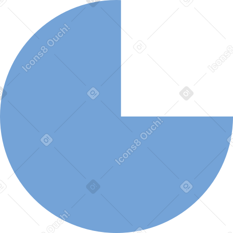 blue pie chart Illustration in PNG, SVG