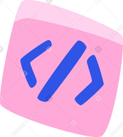 pink card with programming icon PNG, SVG