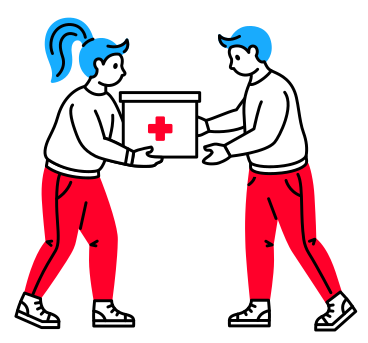 People holding a charity box PNG, SVG