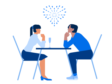 Couple on romantic date PNG, SVG
