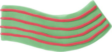 Bras en drap vert à rayures rouges PNG, SVG