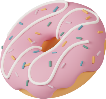 Donut con glaseado rosa PNG, SVG