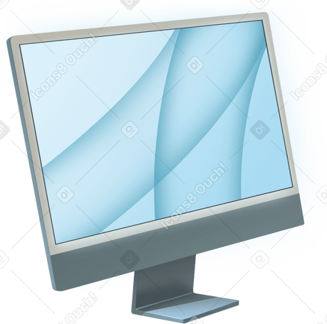 Синий монитор в PNG, SVG