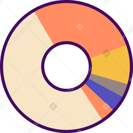 красочная круговая диаграмма в PNG, SVG