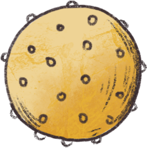 Yellow massage ball PNG, SVG