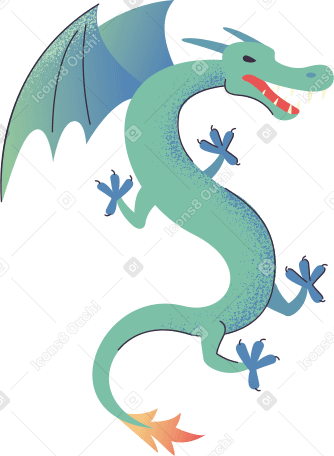dragon Illustration in PNG, SVG