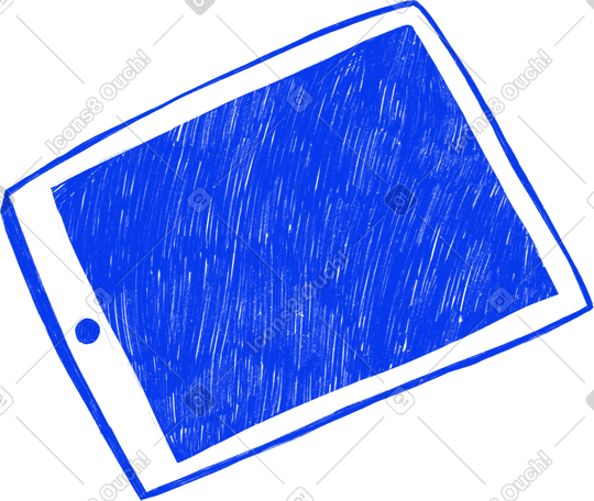 blue ipad sketch PNG, SVG