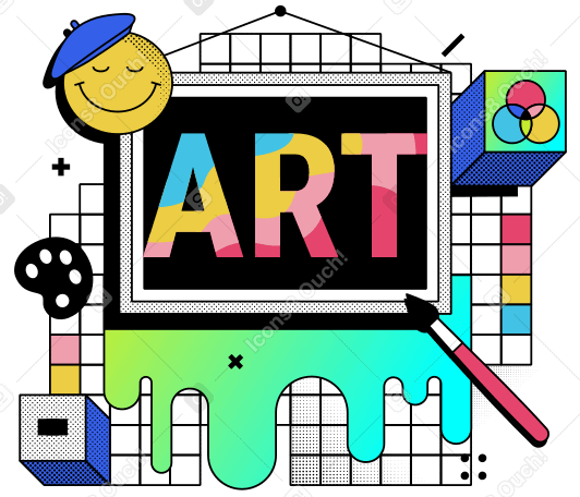Painting with text Art and artistic attributes PNG, SVG