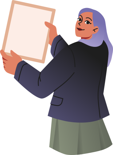 Female student with paper PNG, SVG