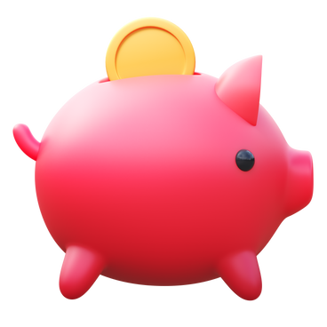 piggy bank with coin PNG, SVG