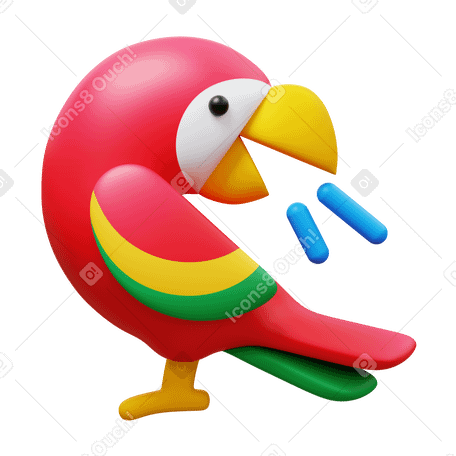 3D parrot speaking PNG, SVG