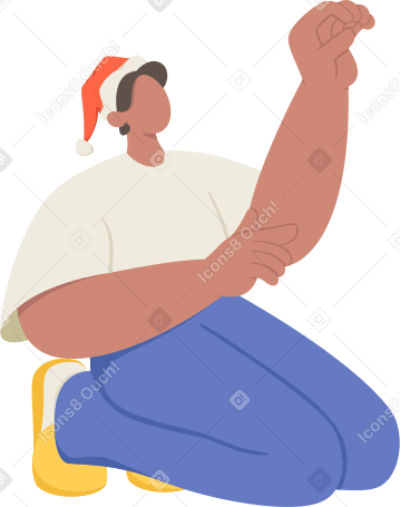 Мужчина в рождественской шапке в PNG, SVG