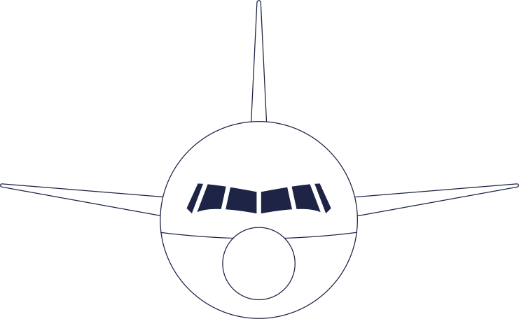 front of airplane line Illustration in PNG, SVG