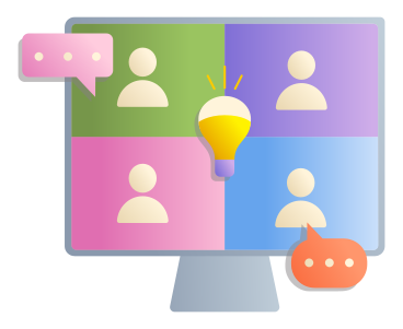 Teamwork idea in online meeting PNG, SVG