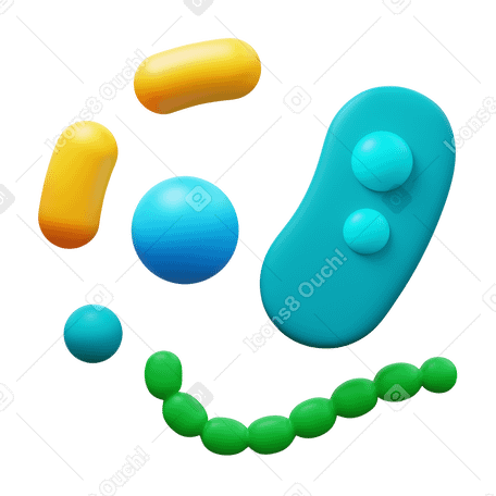 3D microorganisms в PNG, SVG