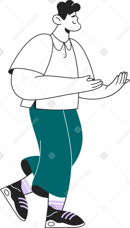 man carrying something in his hands Illustration in PNG, SVG