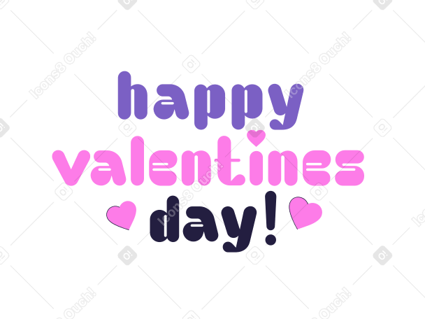 lettering happy valentines day в PNG, SVG