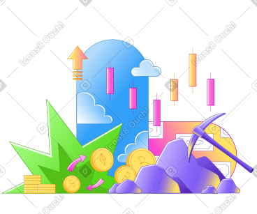 Bitcoin mining, cryptocurrencies and crypto market PNG, SVG