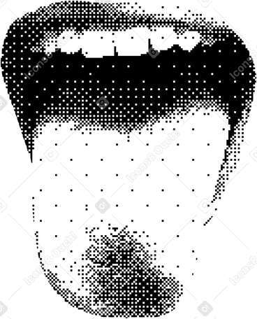 Открытый рот с языком в PNG, SVG