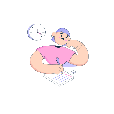 Woman solves a test on an exam test PNG, SVG