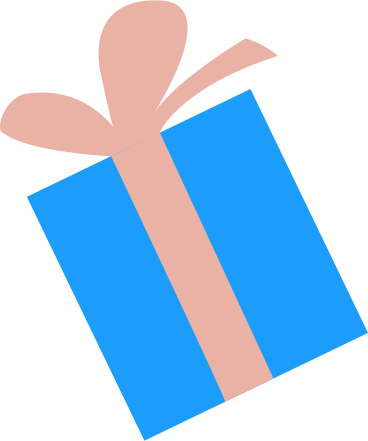 blue gift box with a red bow PNG, SVG