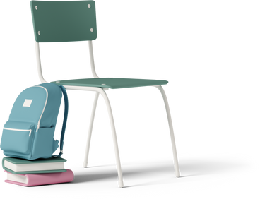 school chair and backpack PNG, SVG