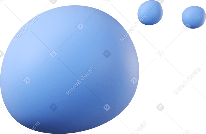 3D Blaue runde gedankenblase PNG, SVG