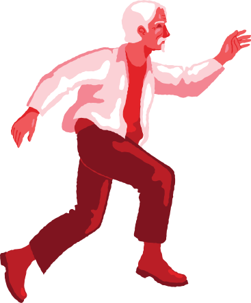 Old man jumping side view PNG, SVG