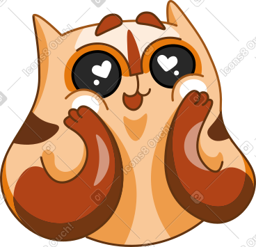 Heart eyes cat PNG, SVG