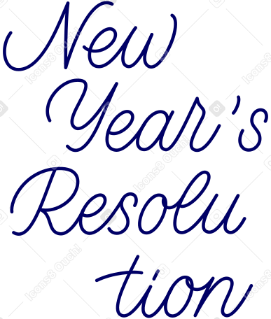 new year's resolution lettering Illustration in PNG, SVG