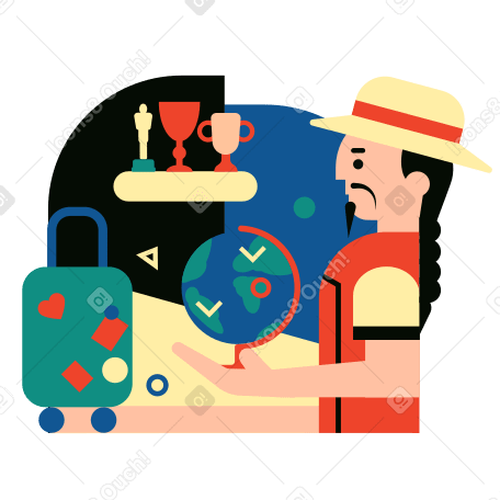 Traveling around the world Illustration in PNG, SVG