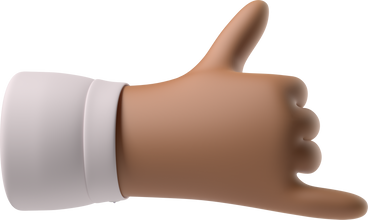Brown skin hand showing call me sign PNG, SVG