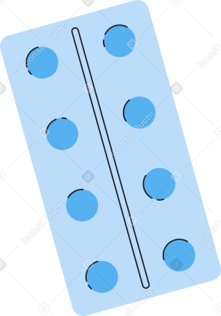 blue pill blister pack Illustration in PNG, SVG