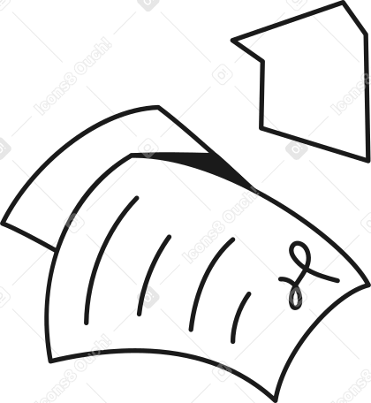 flying sheets of paper Illustration in PNG, SVG
