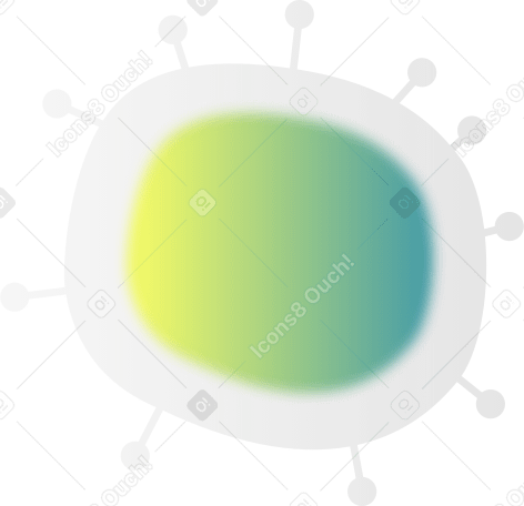 green bacterium with tendrils PNG, SVG