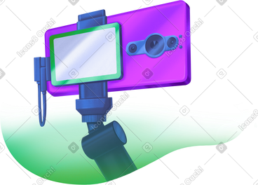 Phone attached to a tripod for video recording PNG, SVG