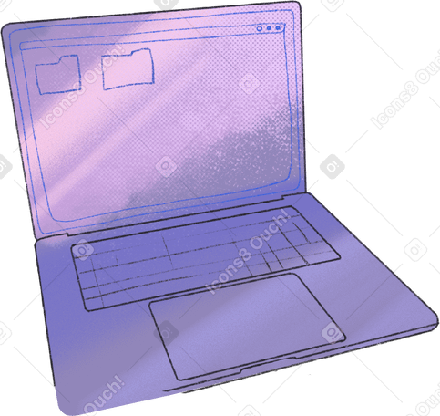 purple laptop open PNG, SVG