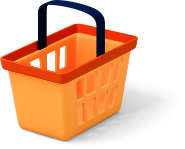 Orange shopping basket PNG, SVG